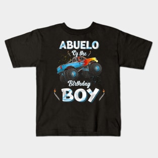 Abuelo Of The Birthday Boy Monster Truck Bday Women Men Kids Kids T-Shirt